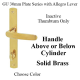 G-U ALLEGRO HANDLE & 30MM PLATE, INACTIVE, THUMBTURN ONLY (HANDLES DO MOVE) CHOOSE COLOR
