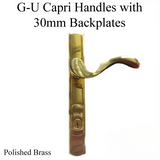 G-U CAPRI HANDLE AND 30 MM PLATE SERIES, BRASS, ACTIVE, POLISHED BRASS
