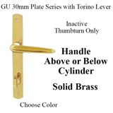 G-U TORINO HANDLE & 30MM PLATE, INACTIVE, THUMBTURN ONLY (HANDLES DO MOVE) CHOOSE COLOR