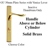 G-U VENICE HANDLE & 30MM PLATE, INACTIVE, THUMBTURN ONLY (HANDLES DO MOVE) CHOOSE COLOR