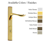 G-U VENICE HANDLE & 30MM PLATE, ACTIVE, KEY & THUMBTURN (HANDLE ABOVE CYLINDER) CHOOSE COLOR