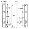 G-U VENICE HANDLE & 30MM PLATE, ACTIVE, KEY & THUMBTURN (HANDLE ABOVE CYLINDER) CHOOSE COLOR