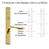 G-U VENICE HANDLE & 30MM PLATE, ACTIVE, KEY & THUMBTURN (HANDLE BELOW CYLINDER) CHOOSE COLOR