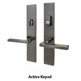 G-U ROMA HANDLE WITH 55 MM PLATE, ACTIVE, KEYED WITH THUMBTURN, HANDLE BELOW CYLINDER, SOLID BRASS - CHOOSE COLOR