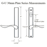 G-U ALLEGRO HANDLE & 30MM PLATE, ZAMAC, INACTIVE, THUMBTURN ONLY (HANDLES DO MOVE) CHOOSE COLOR