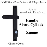 G-U ALLEGRO HANDLE & 30MM PLATE, ACTIVE, KEYED WITH THUMBTURN (HANDLE ABOVE CYLINDER) CHOOSE COLOR