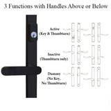 G-U ALLEGRO HANDLE & 30MM PLATE, ACTIVE, KEYED WITH THUMBTURN (HANDLE BELOW CYLINDER) CHOOSE COLOR