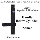 G-U ALLEGRO HANDLE & 30MM PLATE, ACTIVE, KEYED WITH THUMBTURN (HANDLE BELOW CYLINDER) CHOOSE COLOR