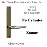 G-U TORINO HANDLE & 30MM PLATE, DUMMY, NO KEY, NO THUMBTURN (HANDLES DO NOT MOVE) CHOOSE COLOR