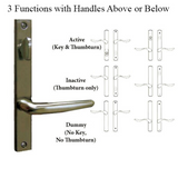 G-U TORINO HANDLE & 30MM PLATE, ZAMAC, INACTIVE, THUMBTURN ONLY (HANDLES DO MOVE) CHOOSE COLOR