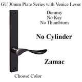 G-U VENICE HANDLE & 30MM PLATE, DUMMY, NO KEY, NO THUMBTURN (HANDLES DO NOT MOVE) CHOOSE COLOR