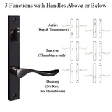 G-U VENICE HANDLE & 30MM PLATE, ZAMAC, INACTIVE, THUMBTURN ONLY (HANDLES DO MOVE) CHOOSE COLOR