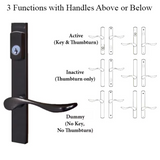 G-U VENICE HANDLE & 30MM PLATE, ZAMAC, ACTIVE, KEY & THUMBTURN (HANDLE BELOW CYLINDER) CHOOSE COLOR