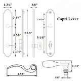 G-U CAPRI HANDLE & 45MM PLATE, DUMMY, NO KEY, NO THUMBTURN (HANDLES DO NOT MOVE) CHOOSE COLOR