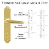 G-U TORINO HANDLE & 45MM PLATE, ACTIVE, KEY & THUMBTURN (HANDLE ABOVE CYLINDER) CHOOSE COLOR
