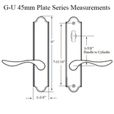 G-U VENICE HANDLE & 45MM PLATE, ZAMAC, INACTIVE, THUMBTURN ONLY (HANDLES DO MOVE) CHOOSE COLOR