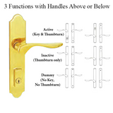G-U VENICE HANDLE & 45MM PLATE, ACTIVE, KEY & THUMBTURN (HANDLE ABOVE CYLINDER)