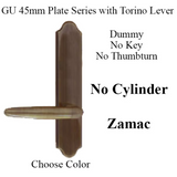 G-U TORINO HANDLE & 45MM PLATE, DUMMY, NO KEY, NO THUMBTURN (HANDLES DO NOT MOVE) CHOOSE COLOR