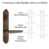 G-U TORINO HANDLE & 45MM PLATE, ZAMAC, INACTIVE, THUMBTURN ONLY (HANDLES DO MOVE) CHOOSE COLOR