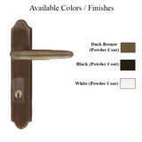 G-U TORINO HANDLE & 45MM PLATE, ACTIVE, KEYED W/ THUMBTURN (HANDLE ABOVE CYLINDER) CHOOSE COLOR