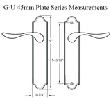 G-U VENICE HANDLE & 45MM PLATE, DUMMY, NO KEY, NO THUMBTURN (HANDLES DO NOT MOVE) CHOOSE COLOR