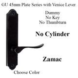 G-U VENICE HANDLE & 45MM PLATE, DUMMY, NO KEY, NO THUMBTURN (HANDLES DO NOT MOVE) CHOOSE COLOR