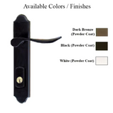 G-U VENICE HANDLE & 45MM PLATE, ZAMAC, ACTIVE, KEY & THUMBTURN (HANDLE ABOVE CYLINDER) CHOOSE COLOR