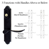 G-U VENICE HANDLE & 45MM PLATE, ZAMAC, ACTIVE, KEY & THUMBTURN (HANDLE BELOW CYLINDER) CHOOSE COLOR