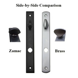 G-U VENICE HANDLE & 45MM PLATE, ZAMAC, ACTIVE, KEY & THUMBTURN (HANDLE ABOVE CYLINDER) CHOOSE COLOR