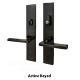 G-U ROMA HANDLE WITH 55 MM PLATE, ACTIVE, KEYED WITH THUMBTURN, HANDLE BELOW CYLINDER, ZAMAC - BLACK