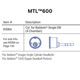Mul-t-lock MTL™600 Baldwin® Deadbolt Cylinder (4 Chambers)