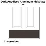 Brass Accents Dark Anodised Aluminum Kickplate 6" - Choose Size