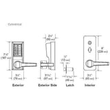 Simplex - LL1041S - Mechanical Pushbutton Cylindrical Lever Set - Combination/Passage - LFIC Schlage - 2¾" Backset - Satin Chrome - LH/LHR