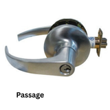 General Locks L100 Series Grade 1 Cylindrical Clutched Curved Leversets - L110C - Passage - Brushed Chrome