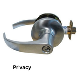 General Locks L100 Series Grade 1 Cylindrical Clutched Curved Leversets - L140C - Privacy - Brushed Chrome