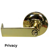 General Locks L100 Series Grade 1 Cylindrical Clutched Leversets - L140R - Privacy - Bright Brass
