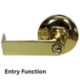 General Locks L100 Series Grade 1 Cylindrical Clutched Leversets - L153R - Entry - Bright Brass