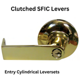 General Locks L100 Series Grade 1 Cylindrical Clutched SFIC Leversets - L153R - Entry - Less Core - Bright Brass