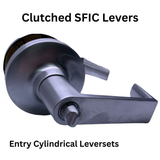 GENERAL LOCK Grade-1 Cylindrical Leverset, Mechanical, Clutched R-Lever, 2-3/4" Backset- Satin Chrome, For Entry/Office