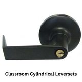 GENERAL LOCK Cylindrical Leverset, Mechanical, Clutched R-Lever, Grade-1, Square Latch, Schlage C Keyway, 360 Degree, ANSI F84 Strike, Dark Bronze, For Classroom