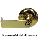 GENERAL LOCK Grade-1 Cylindrical Leverset, Mechanical, Clutched R-Lever, Schlage C Keyway, 2-3/4" Backset, Bright Brass, For Storeroom