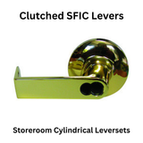 General Locks L100 Series Grade 1 Cylindrical Clutched SFIC Leversets - L180R - Storeroom - Less Core - Bright Brass
