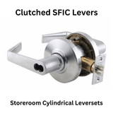 General Locks L100 Series Grade 1 Cylindrical Clutched SFIC Leversets - L180R - Storeroom - Less Core - Brushed Chrome
