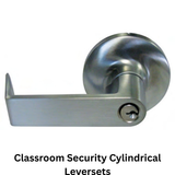GENERAL LOCK Grade 1 Door Lock, Classroom Security, R Lever Design, Clutched, Satin Chrome, Schlage C Keyway, 2-3/4" Backset