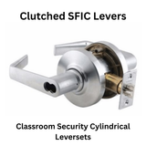 General Locks L100 Series Grade 1 Cylindrical Clutched SFIC Leversets - L180R - Classroom Security - Less Core - Brushed Chrome