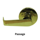 General Lock Passage Set, S Lever Design, 2-3/4" Backset, ANSI Strike, Grade 2