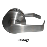 General Locks L2 Series Clutched S Levers - L210S - Passage - Square Corner - Brushed Chrome