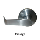 General Lock Passage Set, S Lever Design, 2-3/8" Backset, ANSI Strike, Grade 2