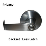 General Locks L2 Series Clutched SFIC S Levers - L240S - Privacy - Less Latch - Brushed Chrome