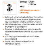 Schlage L9056P 06A Office and Inner Entry Mortise Lock with Automatic Unlocking, 06 Lever, A Rose